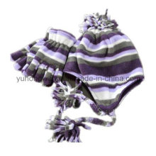 Customized Lady Knitting Winter Warm Printed Polar Fleece Set